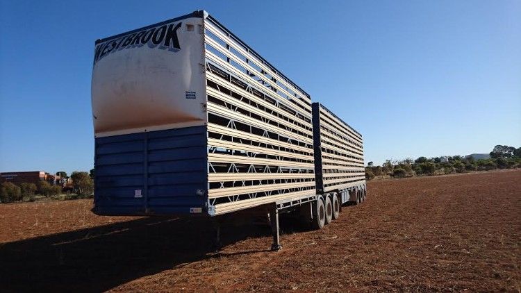 2006 Byrne 6 x 3 Stockcrate B-Double Trailer for sale SA